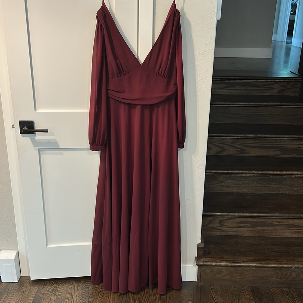Lulu's Love You So Burgundy Long Sleeve Maxi Dress - Picture 8 of 16